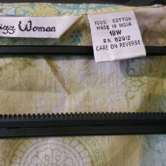 Green and blue cotton print tunic size 18W - Picture 4 of 4